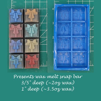 Christmas Presents Wax Melt Snap Bar Silicone Mold